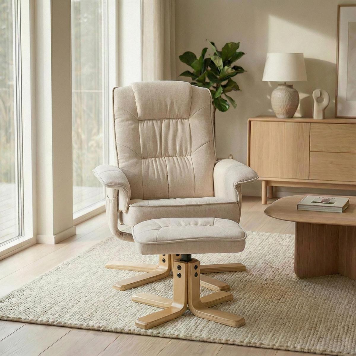 RELAXSESSEL CHARLY beige - Beige, Textil (76/87/61cm) - IDIMEX