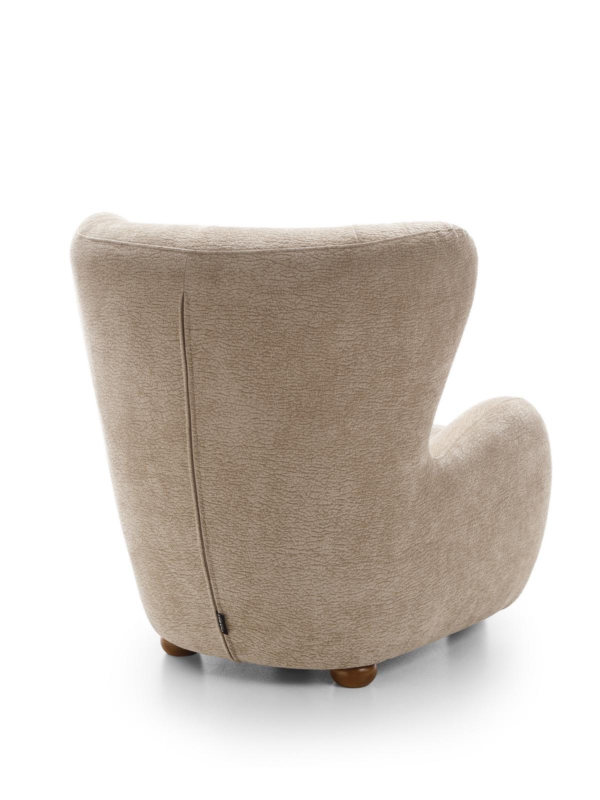 SESSEL MIST, Polstersessel Klassisch Loungesessel, Chenille-Stoff Beige - Beige, Holz/Holzwerkstoff (88/91/100cm) - MASSENO