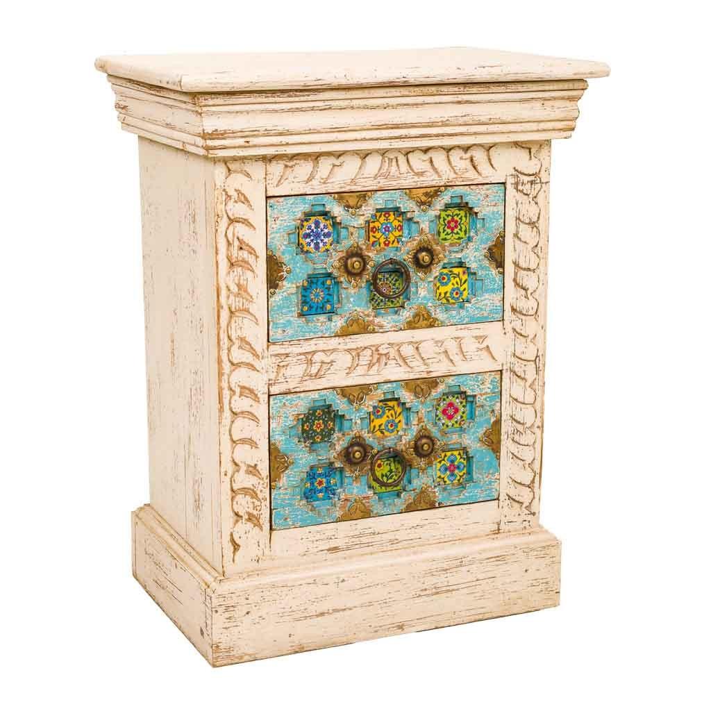 NACHTTISCH aus Holz, beige, 45x30x59cm - Multicolor, Holz (45/59/30cm) - Wanderlust