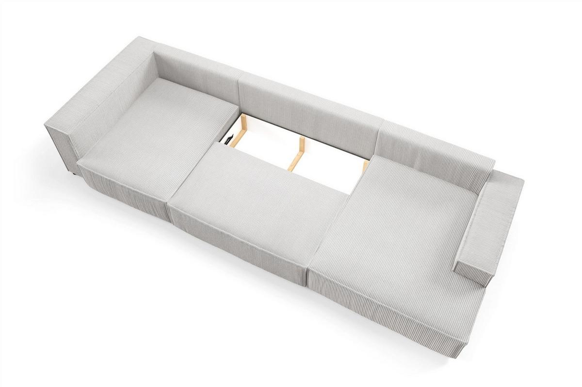 WOHNLANDSCHAFT Corunia - Grün, Holzwerkstoff/Textil (398/70/148cm) - Fun Möbel