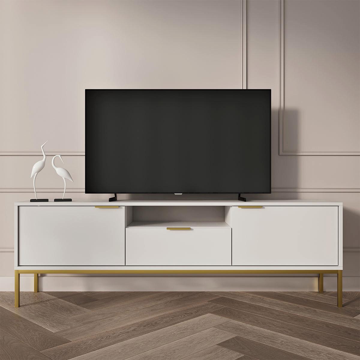 TV-MÖBEL Seattle Weiß - Weiß, Holzwerkstoff (135/56.4/33cm) - Petits-meubles