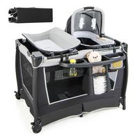REISEBETT mit Matratze grau - Grau, Textil - COSTWAY
