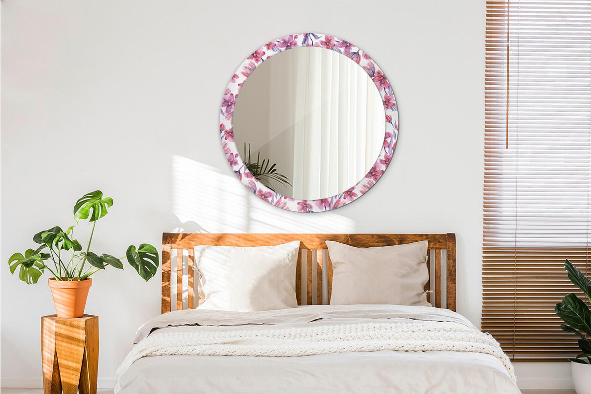 SPIEGEL Rund Ø 90 cm mit Aufdruck - Pink, Glas (90/90/0.4cm) - Wallfluent