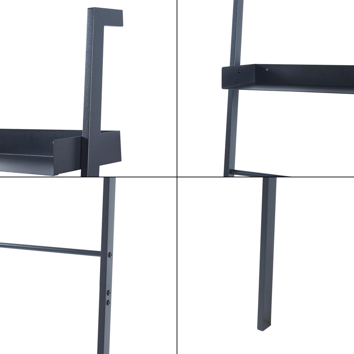 LEITERREGAL Øksnes - Schwarz, Metall (50/160/27.5cm) - [en.casa]