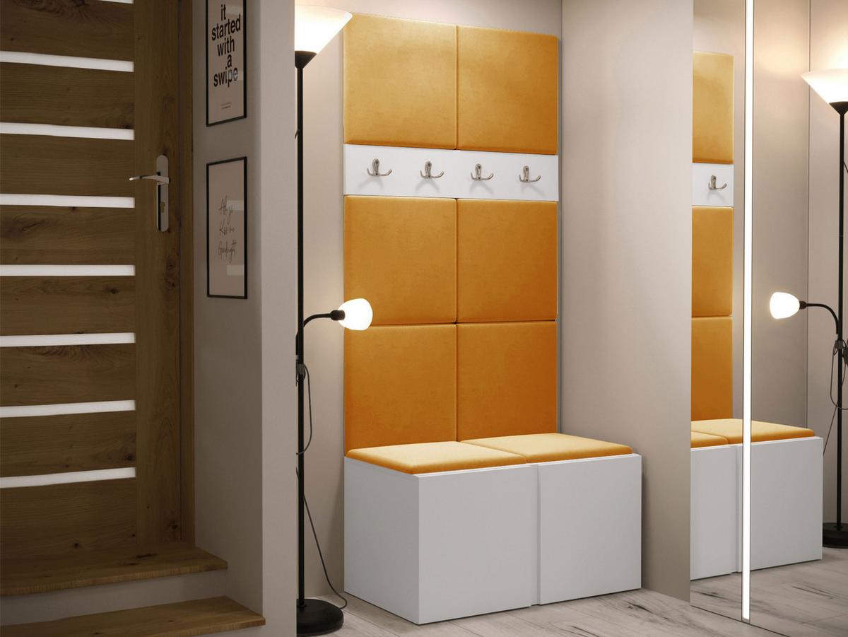 GARDEROBEN-SET Orion IV - Weiß/Orange, Holzwerkstoff/Kunststoff (84/186/46cm) - MIRJAN24