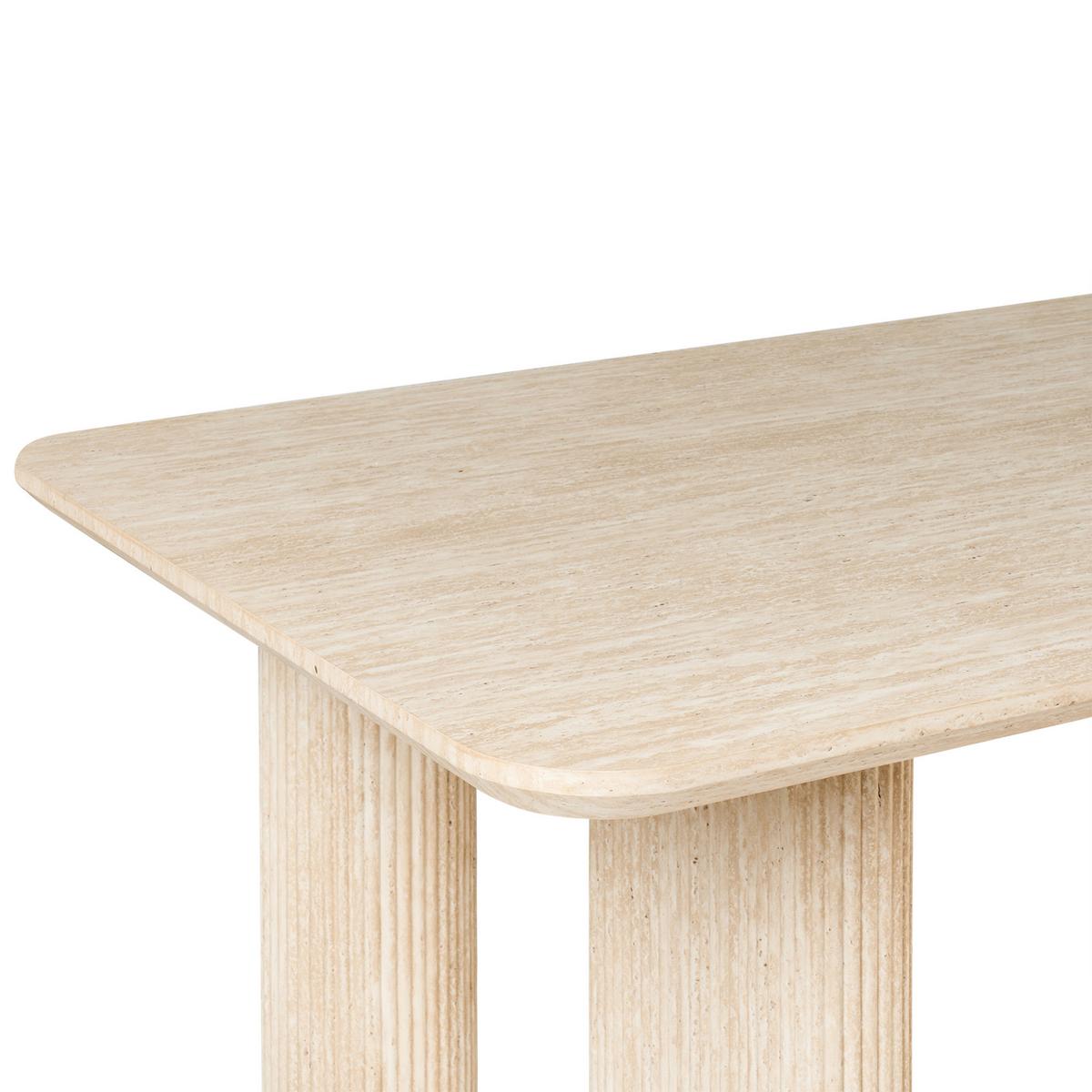 ESSTISCH Travertinoptik 180/90 cm Barroy - Beige, Holzwerkstoff (180/90/76cm) - Beliani