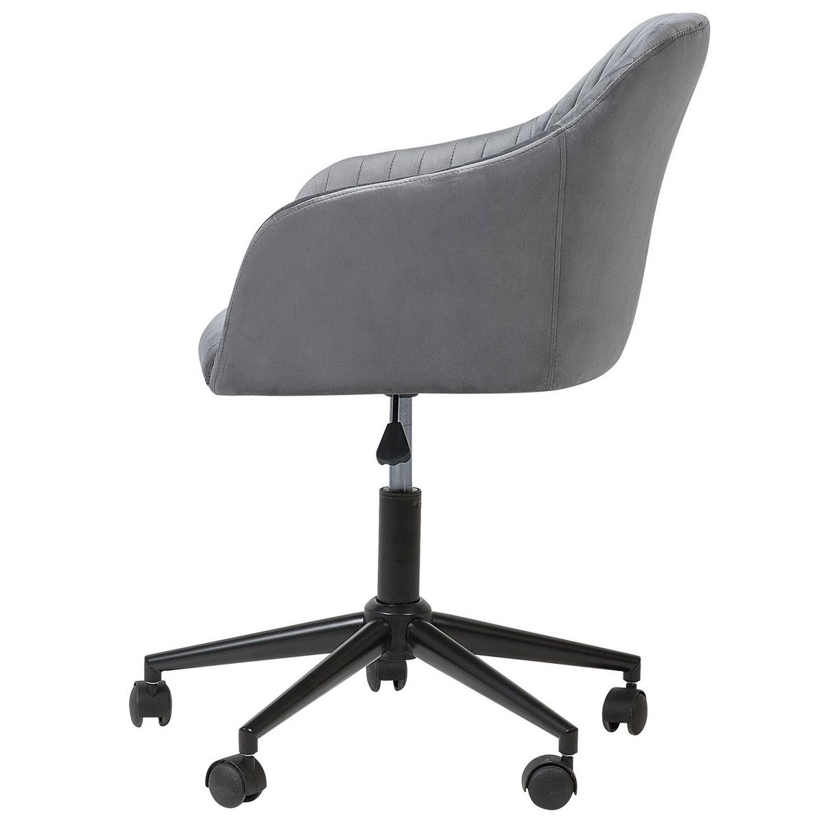 BÜRODREHSTUHL Polyester Grau Venice - Schwarz/Grau, Kunststoff/Textil (45/79/64cm) - Beliani