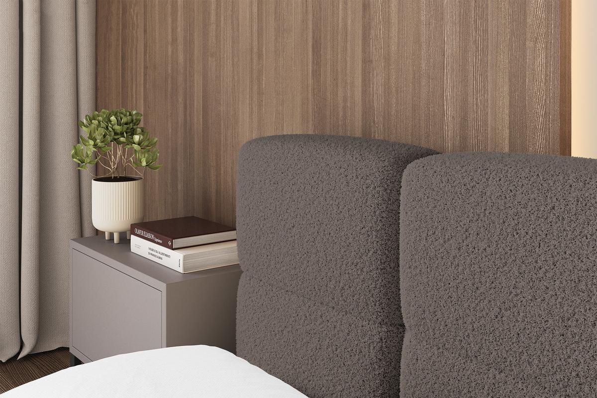 POLSTERBETT mit Bettkasten und Lattenrost, Bett mit Matratze H3/H4, Kopfteil, Boxbett, Doppelbett mit Stauraum - NATA-v1 140x200 Braun - Braun, Holzwerkstoff/Textil (140/200cm) - ALTDECOR