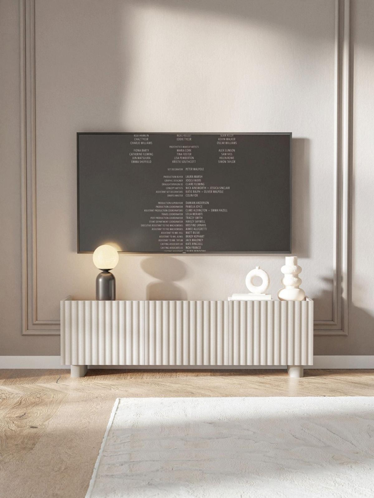 TV-LOWBOARD Fiorra Greige 144 cm - Kaschmir, Holzwerkstoff (144/49/38.3cm) - Selsey