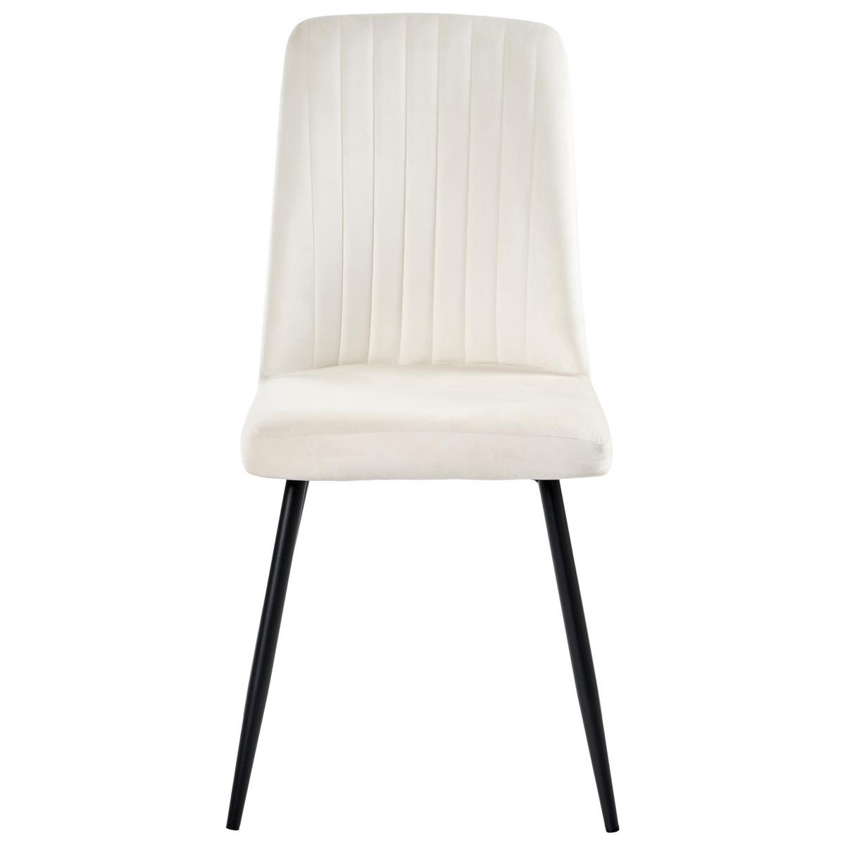 ESSZIMMERSTUHL 4er-Set Cremeweiß Kirby - Schwarz/Weiß, Textil (47/91/49cm) - Beliani
