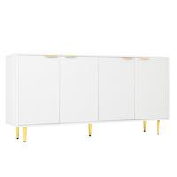 SIDEBOARD Modern mit Strukturfront, 160/40*80cm - Weiß, Holzwerkstoff (160/80/40cm) - Urban Meuble