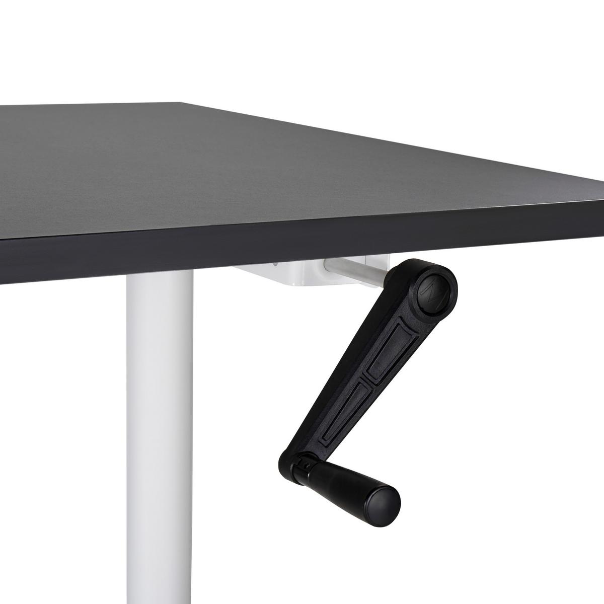 HÖHENVERSTELLBARER SCHREIBTISCH Manuell 160/72 cm Schwarz Destin IV - Schwarz/Weiß, Holzwerkstoff (72/160/74cm) - Beliani