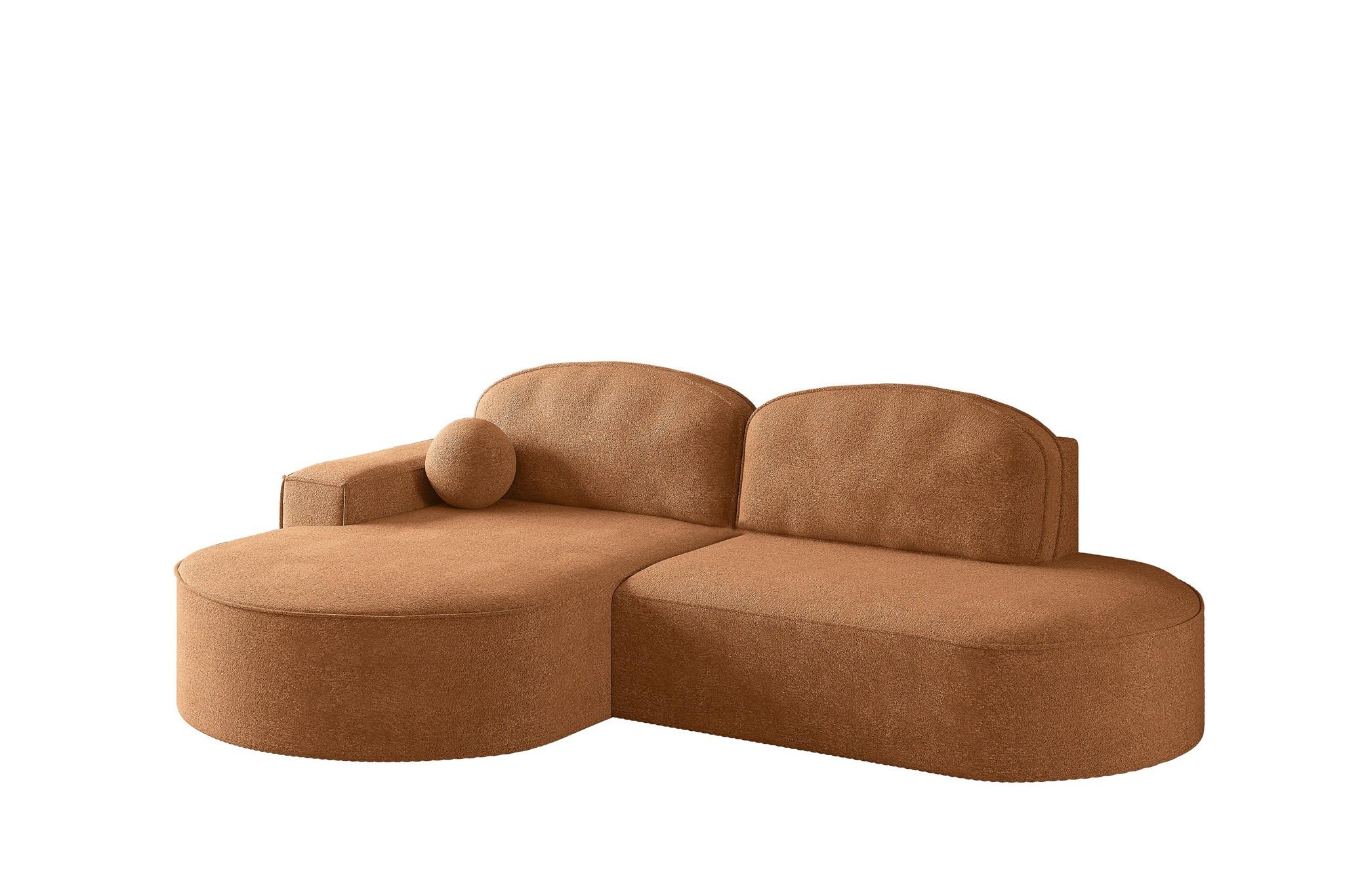 ECKSOFA Girona Mit Schlaffunktion - Rotbraun, Holzwerkstoff/Textil (278/179cm) - Fun Möbel