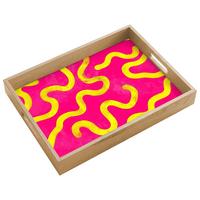 TABLETT Linie - Gelb - Abstrakt 40x30 cm - Pink, Holz (40/5/5cm) - OnlyWow