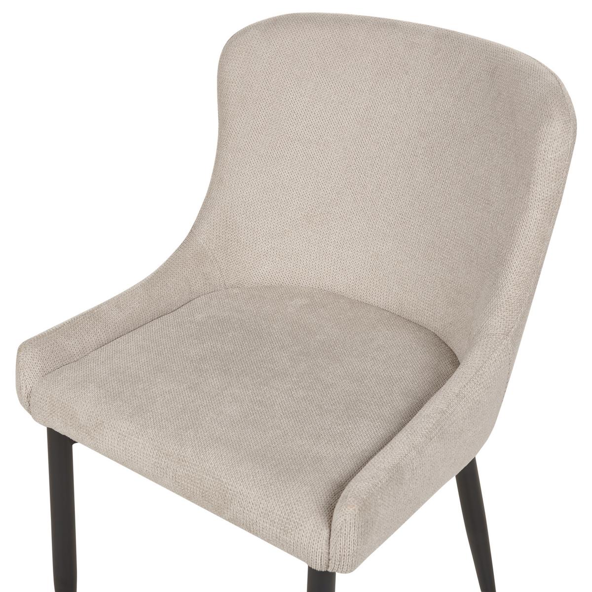 ESSZIMMERSTUHL 2er-Set hellbeige/schwarz Everly - Beige/Schwarz, Textil (52/82/62cm) - Beliani