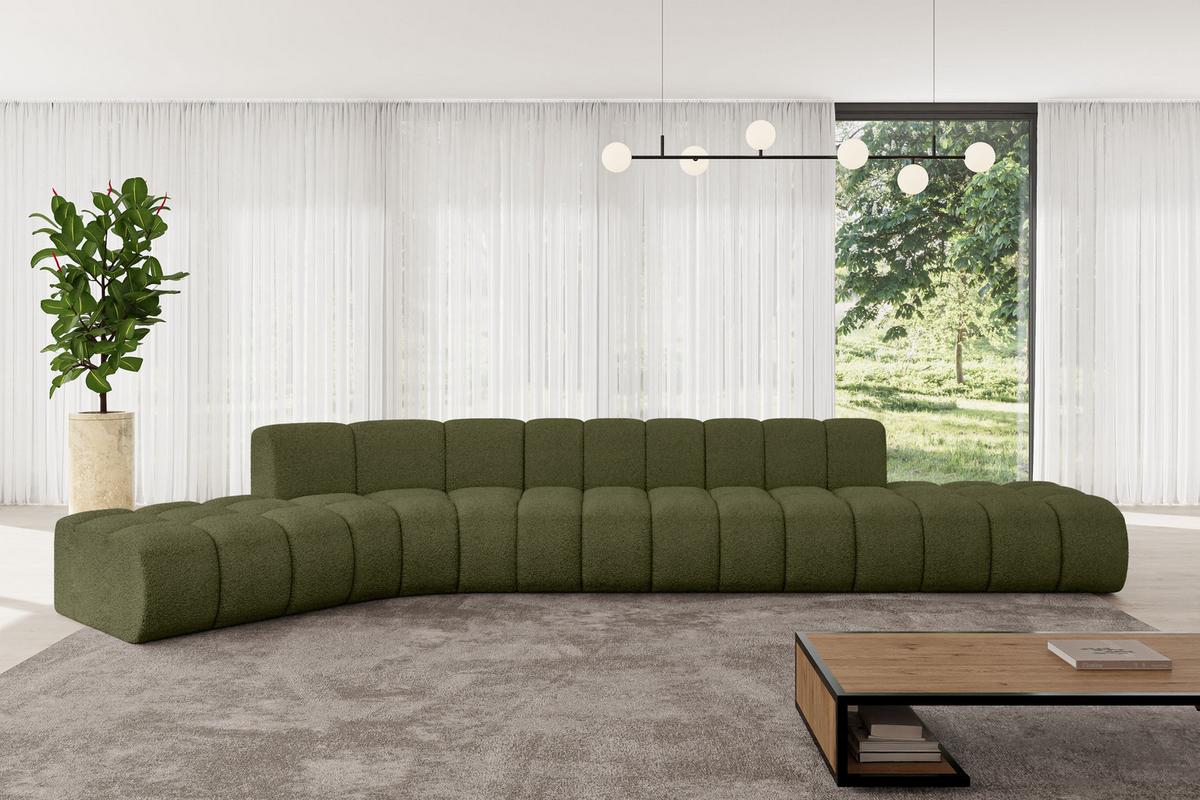ECKSOFA modulares Sofa Solven-L2 - 471x174x70 cm Grün - Grün, Holzwerkstoff/Textil (471/174cm) - ALTDECOR