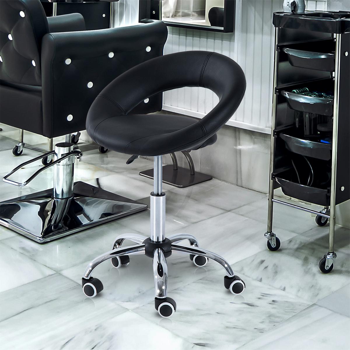 ROLLHOCKER, Arbeitshocker, Schwarz - Schwarz, Kunststoff (54/78/50cm) - HOMCOM