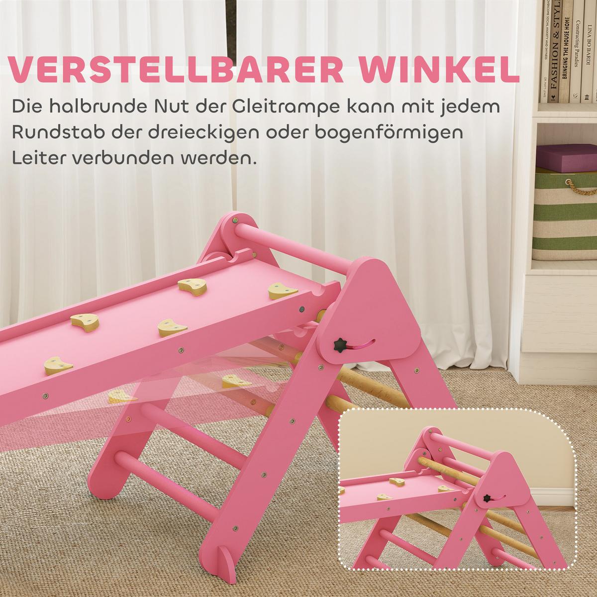 KLETTERGERÜST Pappelholz Kieferholz Rosa - Rosa, Holz (70/59/188cm) - AIYAPLAY