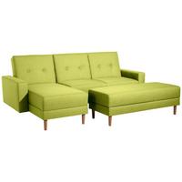 FUNKTIONSSOFA mit Hocker Kattie Flachgewebe apfel - Apfelbaumfarben, Kunststoff (144/230cm) - 58aufmkessel