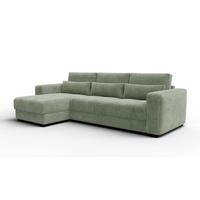 ECKSOFA OLI 4-Sitzer links, salbeigrün - Salbeigrün, Holz/Textil (295/172cm) - Wozimo