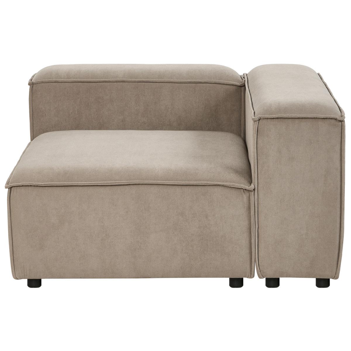 ECKMODUL Cord Hellbraun linksseitig Ardal - Hellbraun/Schwarz, Textil (120/68/120cm) - Beliani