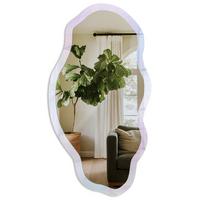 SPIEGEL 90x45 cm asymmetrisch mit Druck - Pastell-Aquarell - Transparent, Glas (45/90/0.4cm) - TULUP