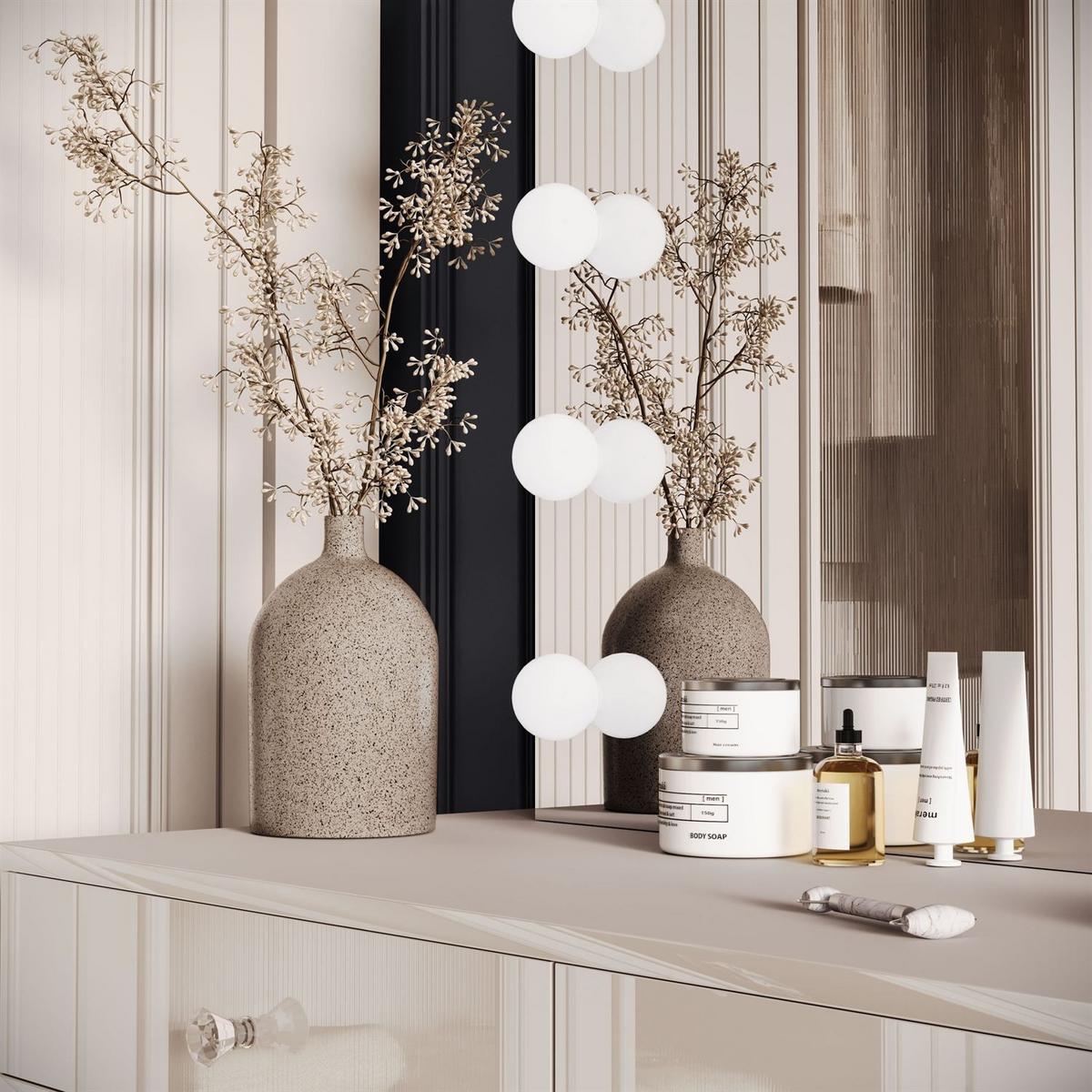 SCHMINKTISCH BLANCO KASCHMIR ELITE mit Spiegel und Beleuchtung silberner Chrom Kristallgriff - Beige, Holzwerkstoff (100/81/42cm) - Lookway