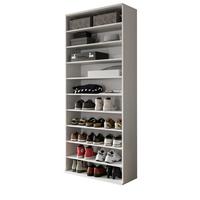 SCHUHREGAL weiß 80 x 193 cm, Flurregal mit variabler Inneneinteilung - Chromfarben/Weiß, Holzwerkstoff/Kunststoff (80/193/34cm) - Inn.Furn