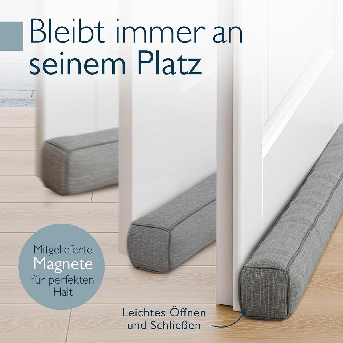 ZUGLUFTSTOPPER Levante MM 6,5x100cm Grau - Grau, Textil (6/100cm) - Beautissu 
