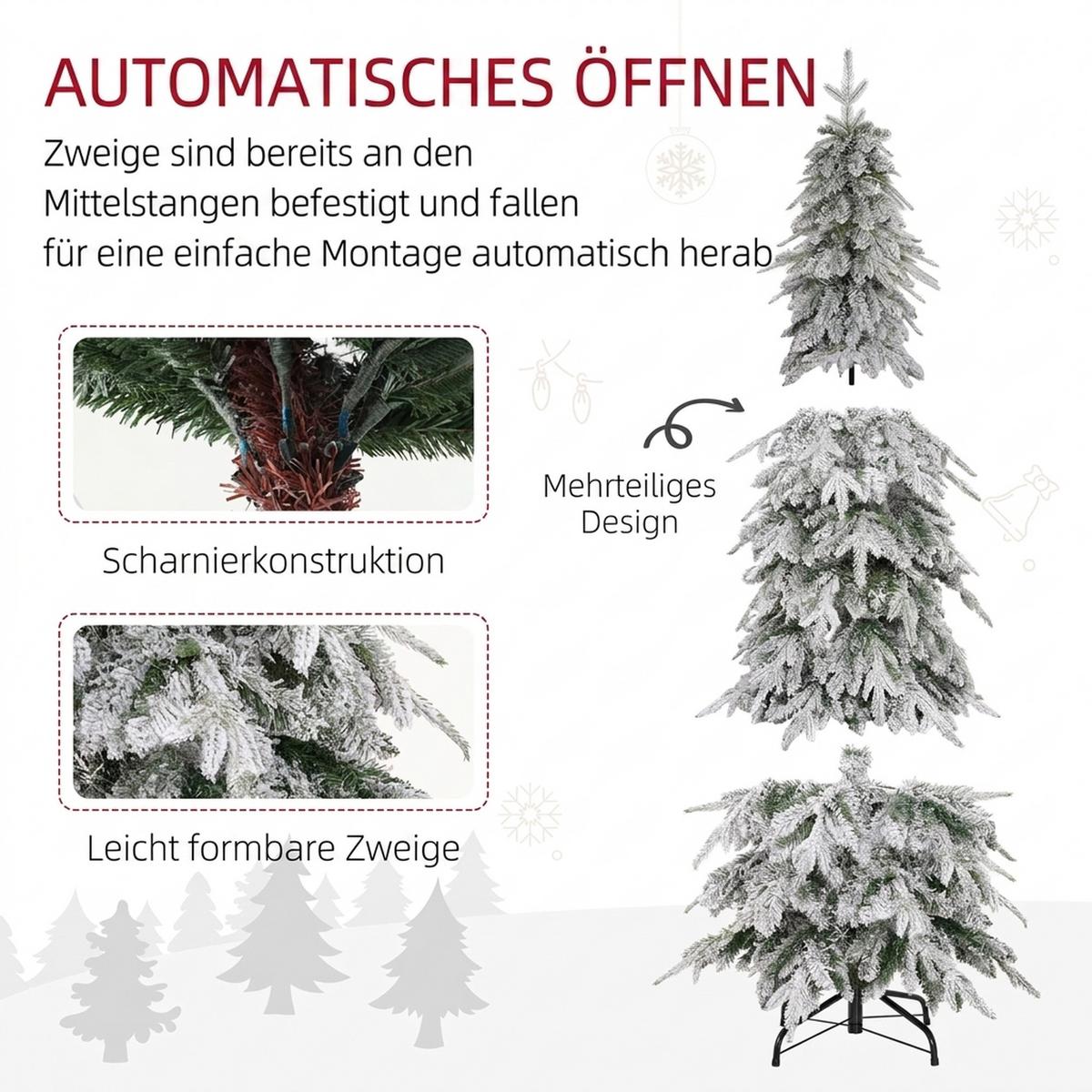 WEIHNACHTSBAUM Stahl PE Grün - Grün, Kunststoff (180cm) - HOMCOM