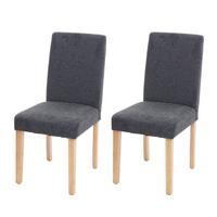 ESSZIMMERSTUHL Anthrazit, Braun 2er-Set - Anthrazit/Braun, Textil (43/90/56cm) - MCW