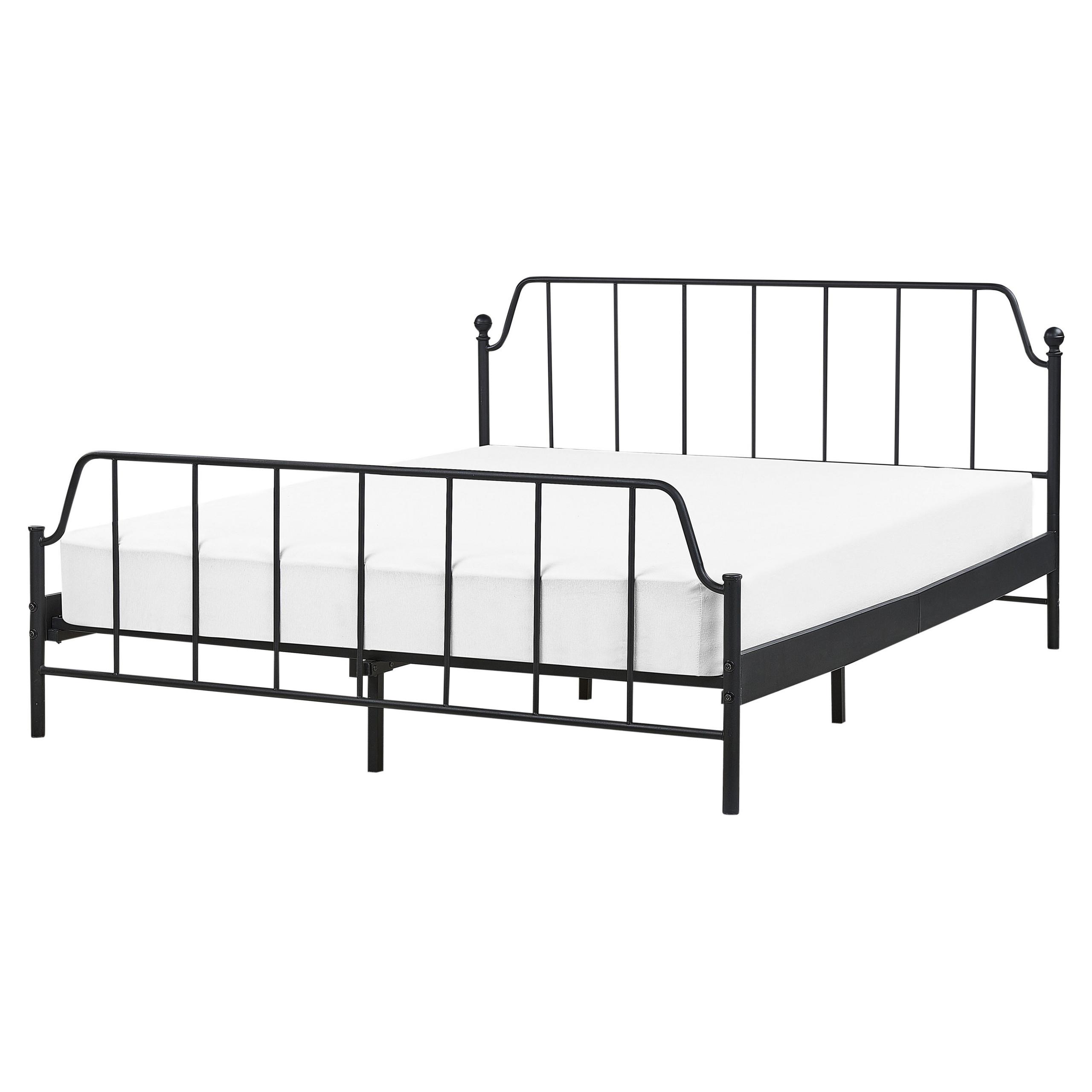 BETT mit Lattenrost 160x200 cm Schwarz Mauressac - Schwarz, Metall (160/200cm) - Beliani