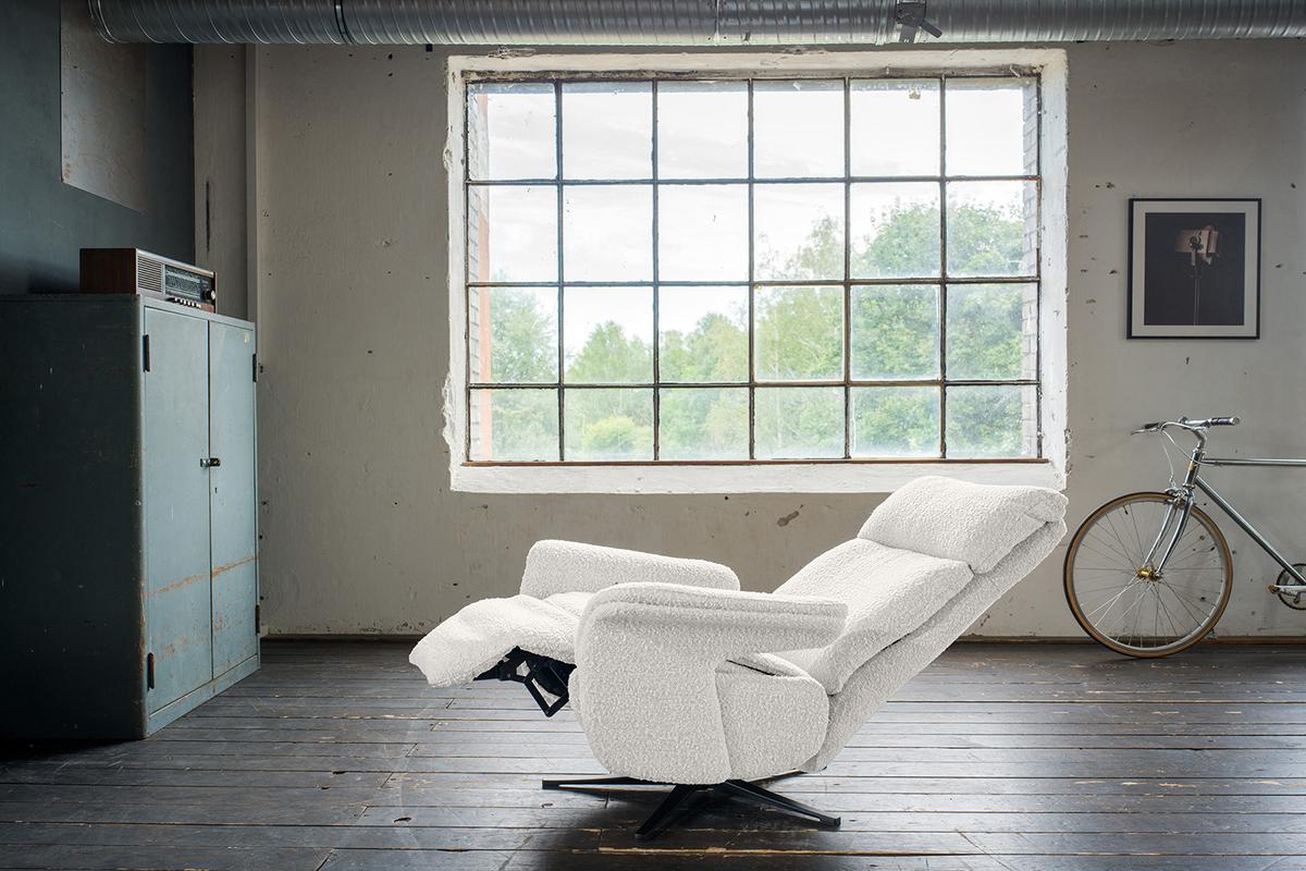RELAXSESSEL NAMA Hellgrau Webstoff Relaxfunktion - Hellgrau/Schwarz, Textil/Metall (78/111/86cm) - KAWOLA