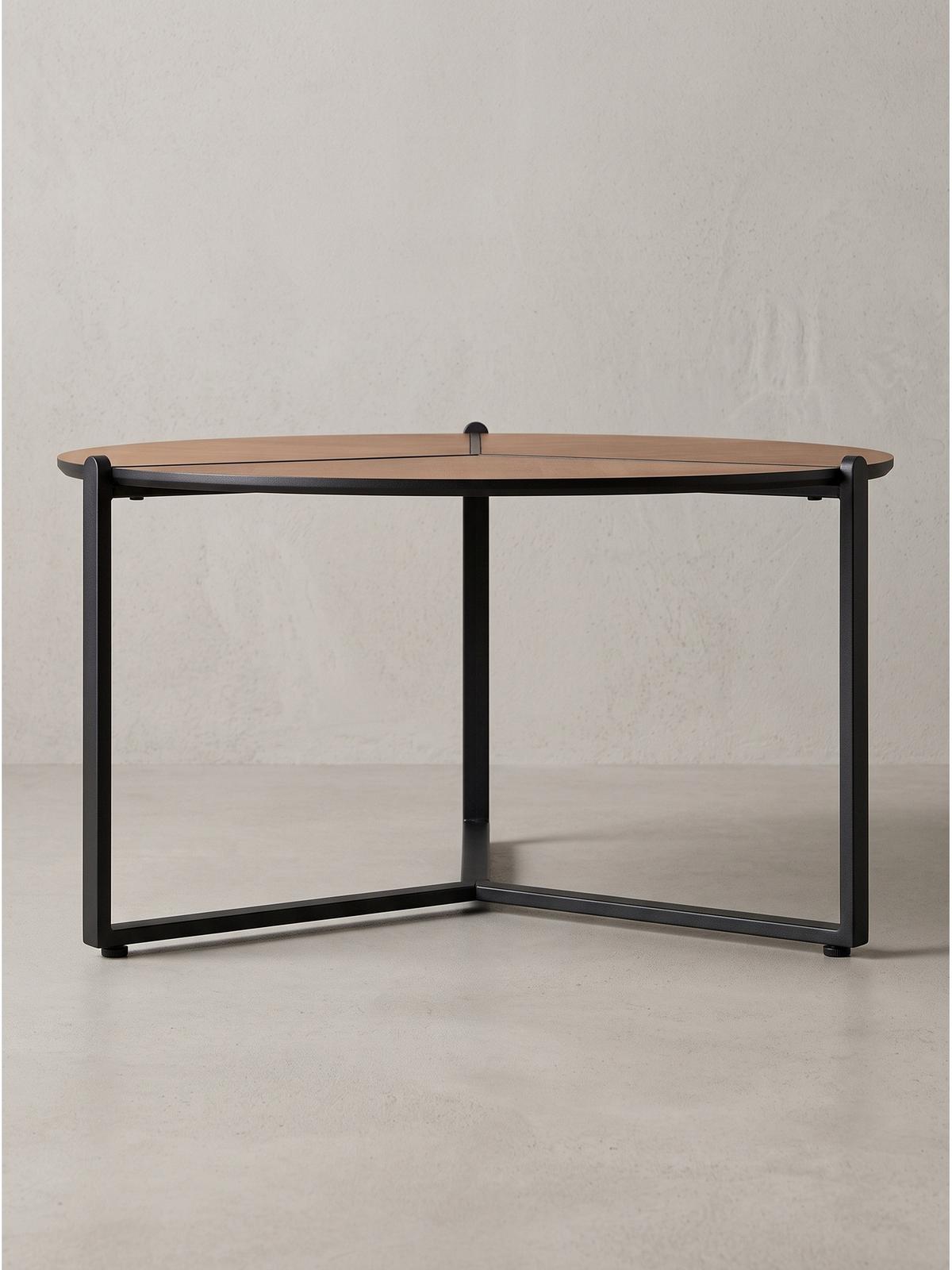 COUCHTISCH BOLSENA, MDF, in Holzoptik, Braun-Schwarz, Ø 80 x 42 cm - Schwarz/Braun, Holzwerkstoff/Metall (80/80/42cm) - KADIMA DESIGN