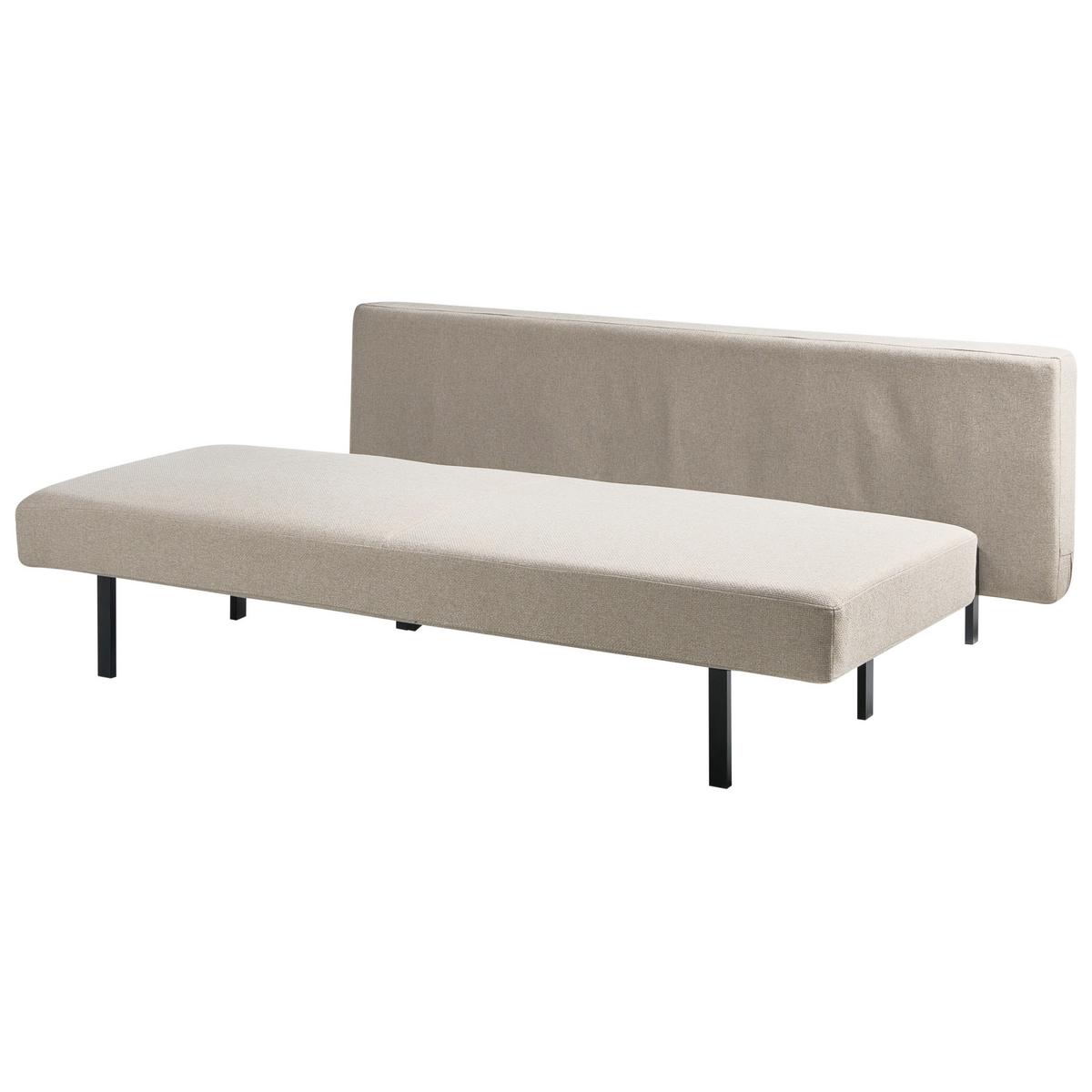 SCHLAFSOFA 3-Sitzer Stoff Beige Roykka - Beige, Textil (201/84/94cm) - Beliani