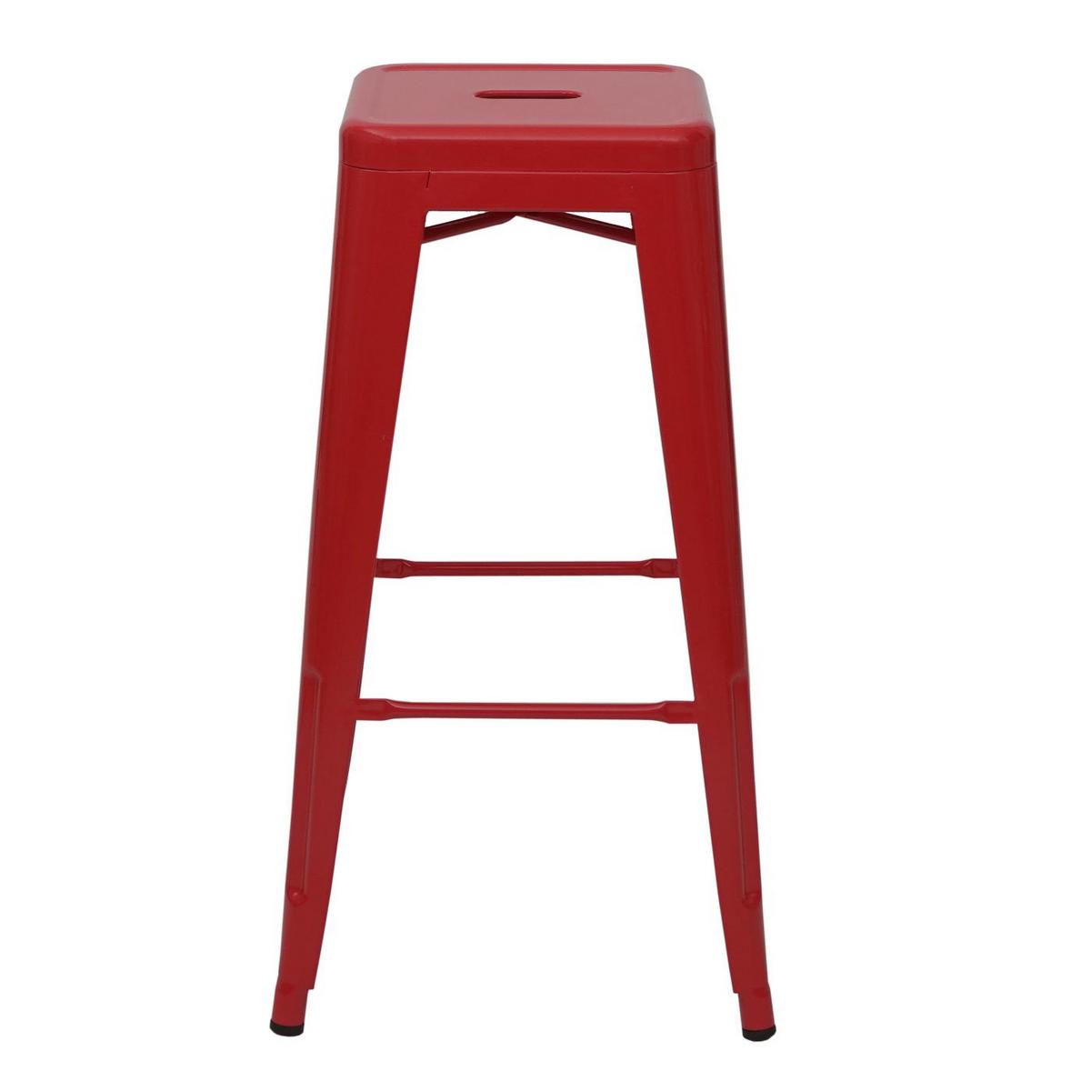 BARHOCKER METALL Rot 4er-Set - Rot, Metall (43/77/43cm) - MCW