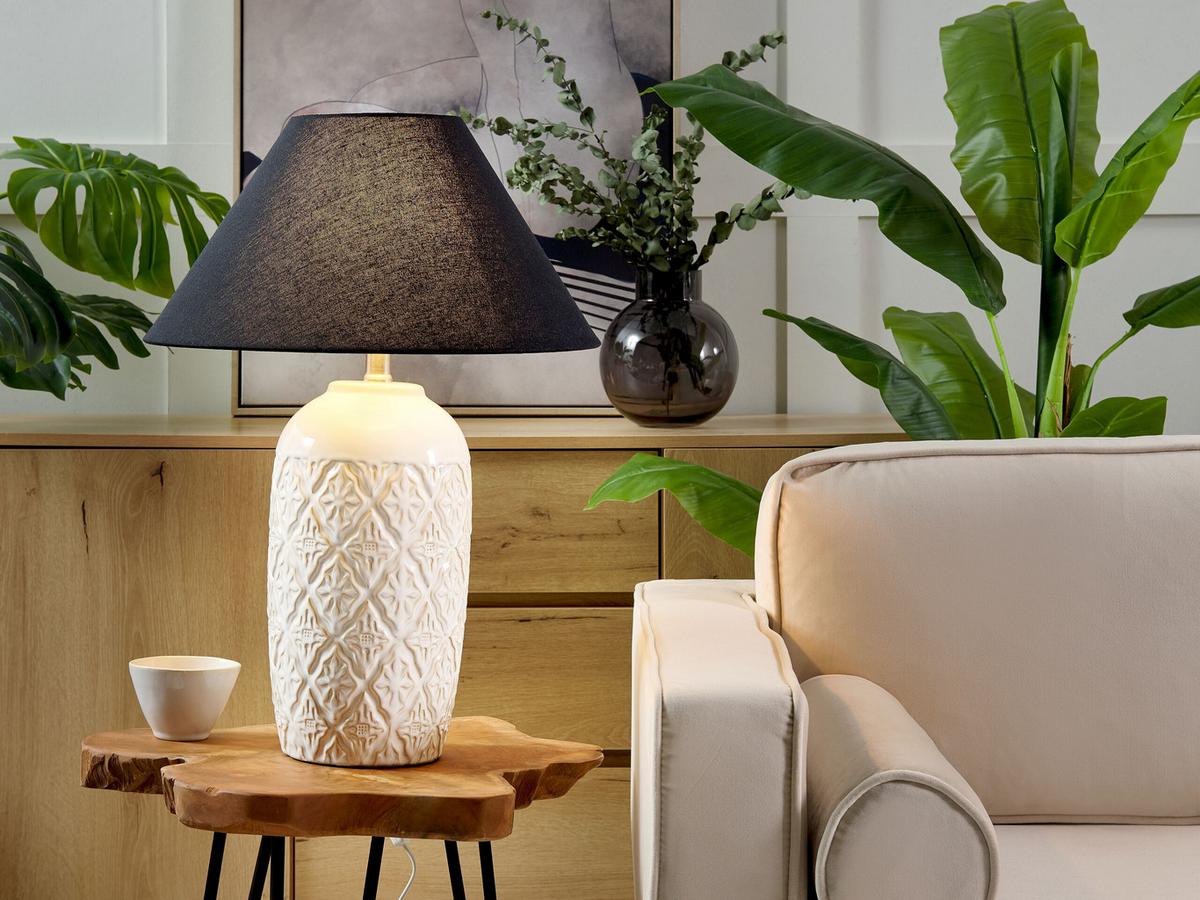 TISCHLAMPE Telire 40/40/56 cm - Beige, Keramik (40/40/56cm) - Beliani