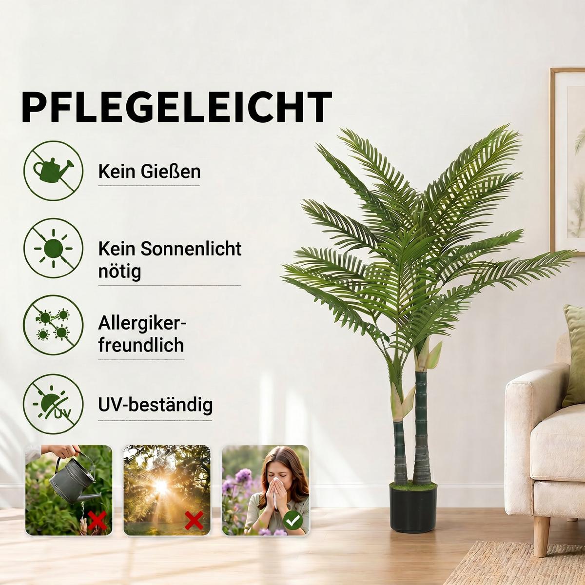 KUNSTPFLANZE PEVA Zement Grün - Grün, Kunststoff (150cm) - HOMCOM