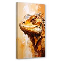 LEINWANDBILD Eidechsenkopf-Reptilien 50x100cm - Beige, Textil (50/100cm) - Feeby