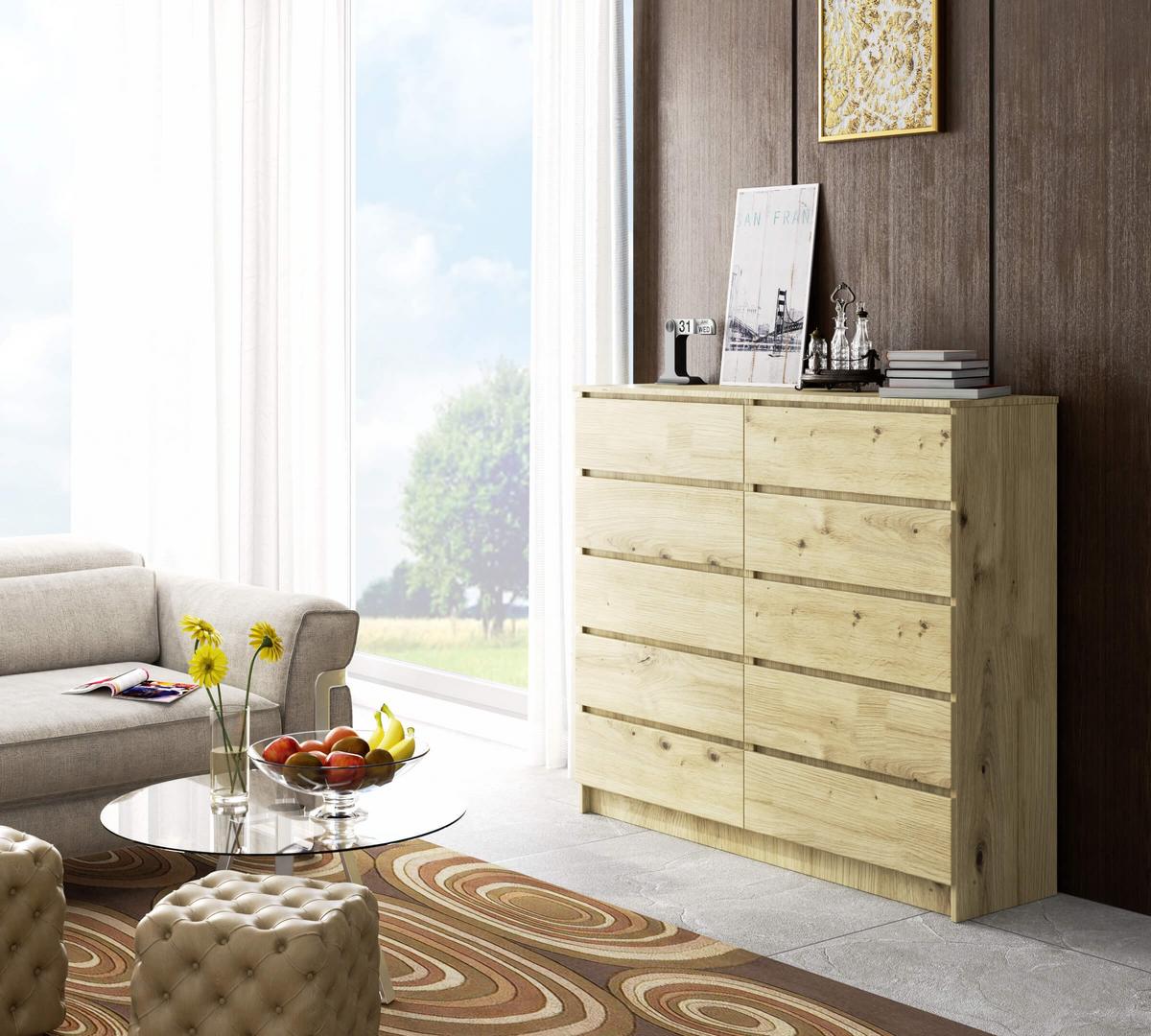 KOMMODE Eiche Artisan 121/138/40 - Eiche Artisan, Holzwerkstoff (138/121/40cm) - RAUMHIRSCH FURNITURE
