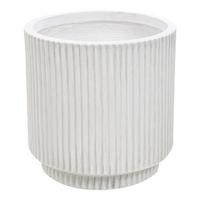 BLUMENTOPF cremeweiß rund 24/24/24 cm Daria - Weiß, Naturmaterialien (24cm) - Beliani