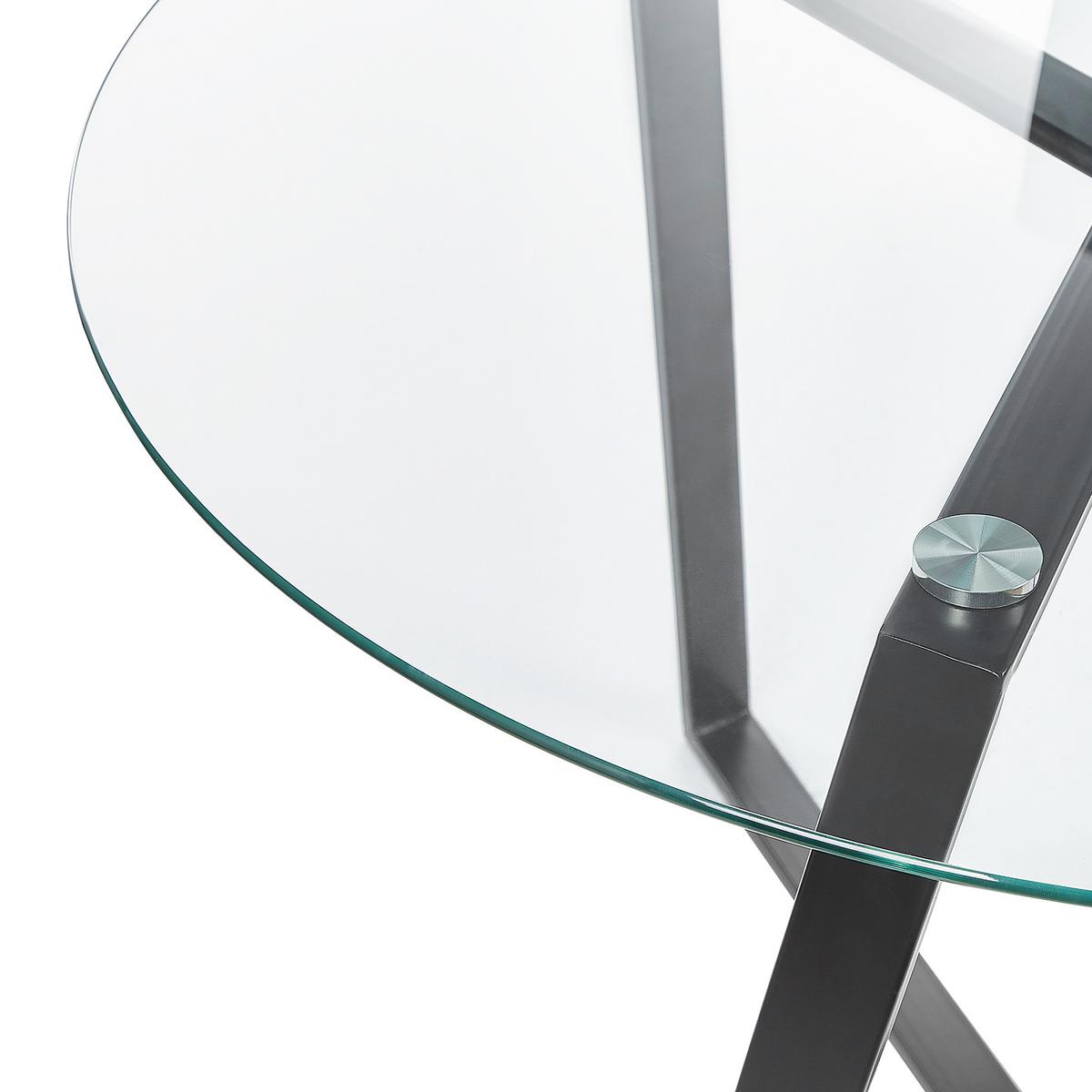 ESSTISCH 100/100/74 cm Schwarz Rund Kebri - Schwarz, Glas (100/100/74cm) - Beliani