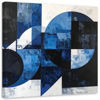 LEINWANDBILD 3D und geometrisch 50x50cm - Blau, Textil (50/50cm) - Feeby