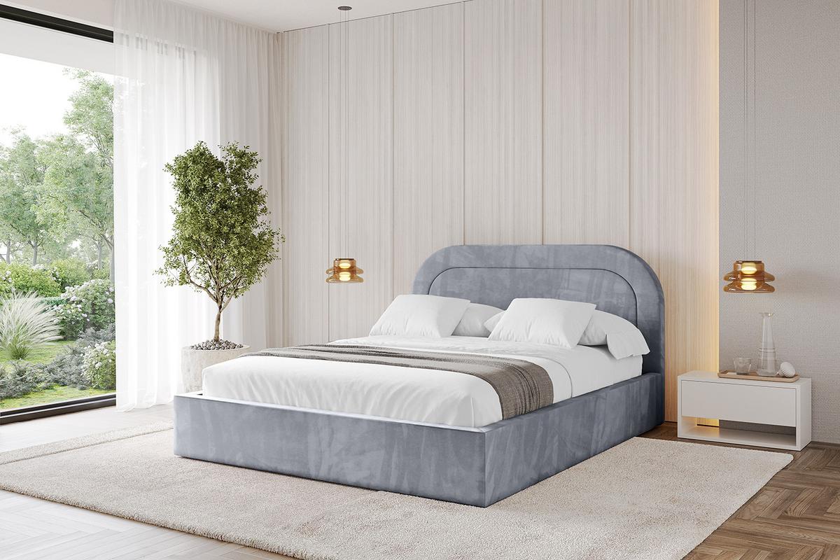 POLSTERBETT mit Bettkasten und Lattenrost, Boxbett ohne Matratze - LERAY 120x200 Grau - Grau, Holzwerkstoff/Textil (120/200cm) - ALTDECOR