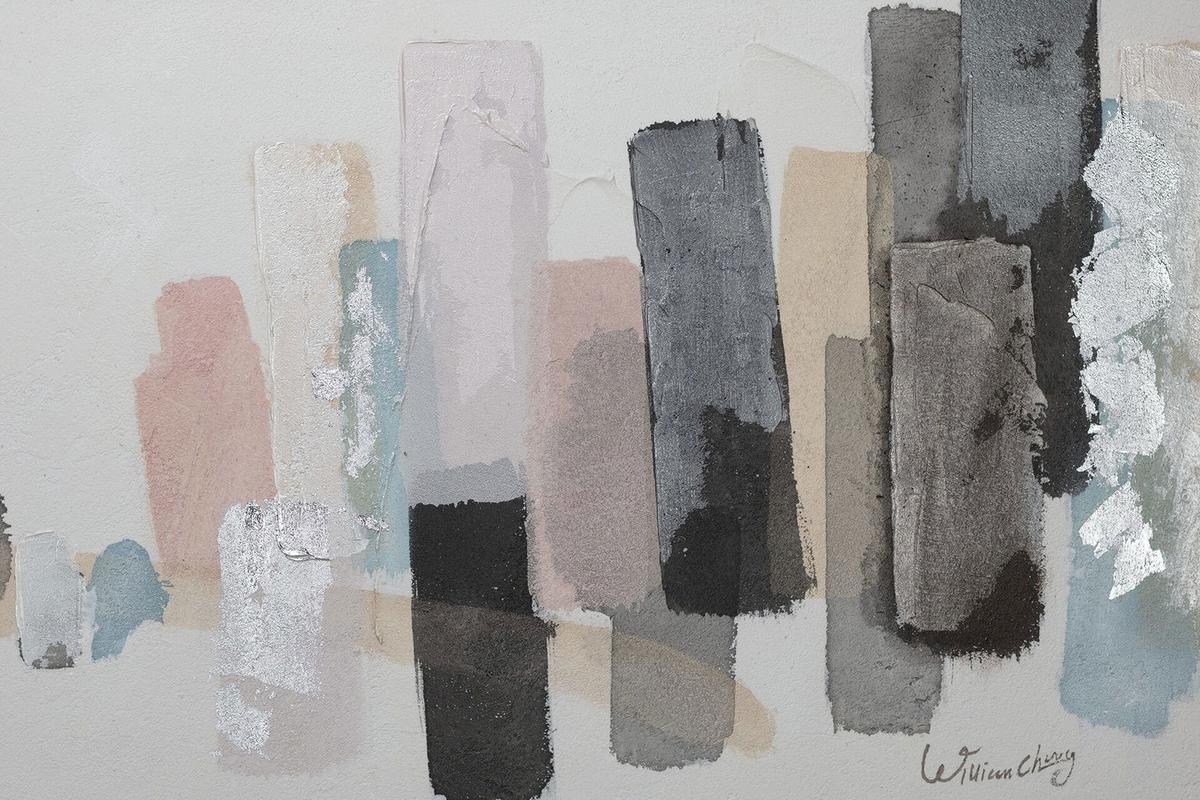 ACRYLBILD HANDGEMALT 150/50 cm - Beige/Grau, Holz/Textil (150/50cm) - KUNSTLOFT