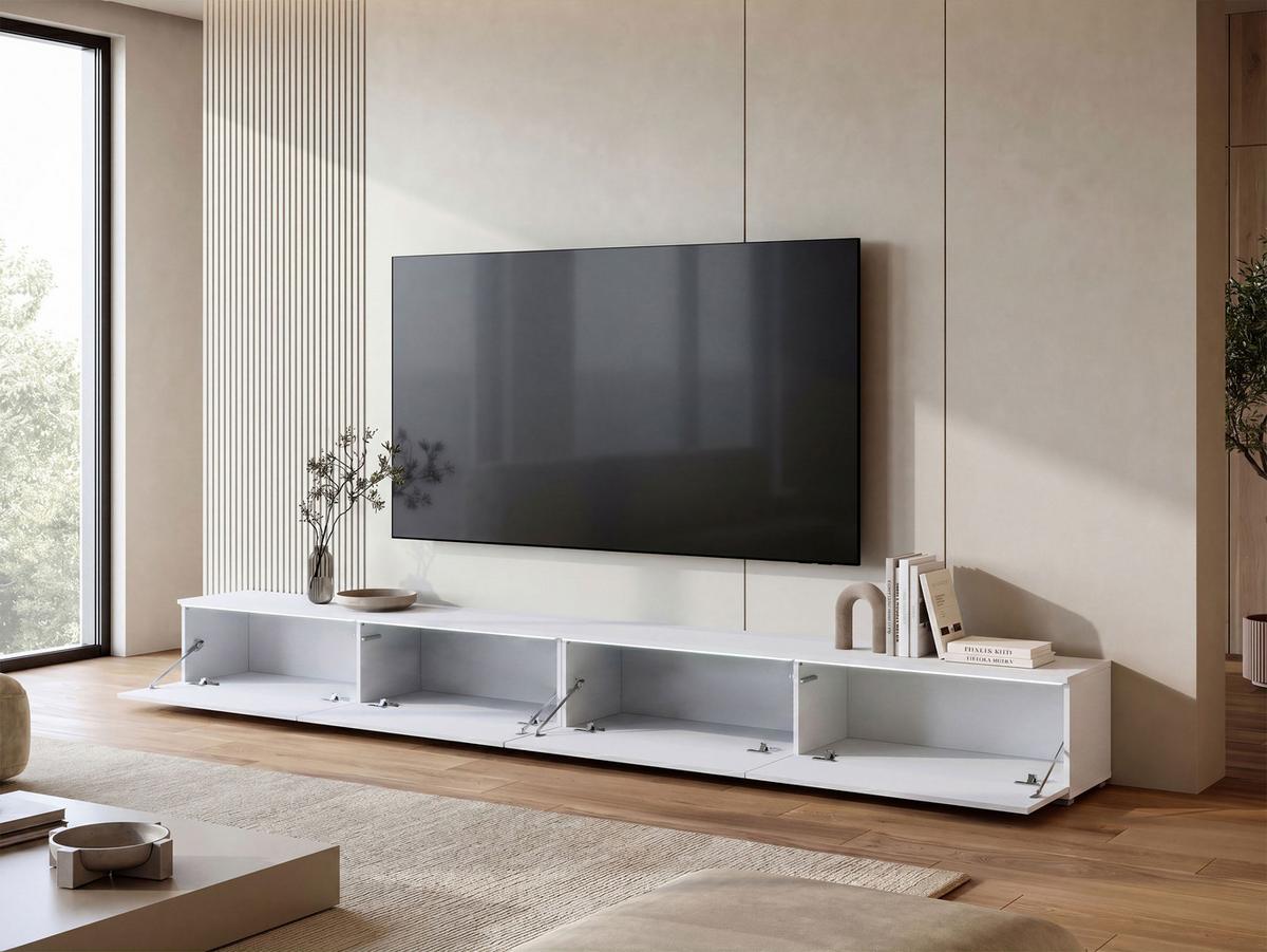 TV-LOWBOARD D300 mit weißer LED Beleuchtung - Silberfarben/Graphitfarben, Holzwerkstoff/Kunststoff (300/30/33cm) - MIRJAN24