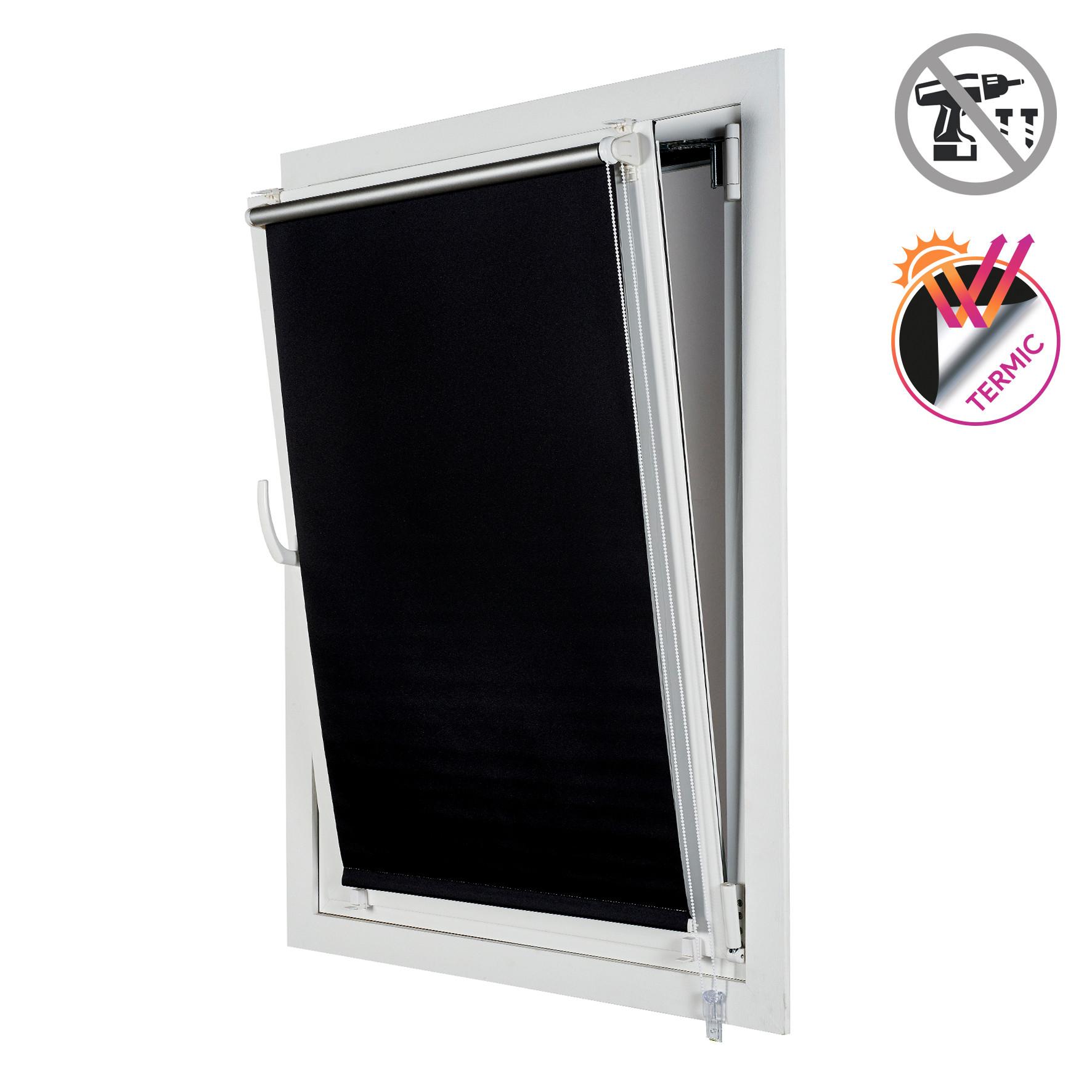 VERDUNKELUNGSROLLO Schwarz, 45 cm x 180 cm 60 cm x 180 cm - Schwarz, Kunststoff (60/180cm) - STORESDECO