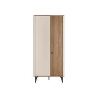 KLEIDERSCHRANK Aurena AU01 - Kaschmir/Nussbaumfarben, Holzwerkstoff/Metall (89/190/53cm) - MIRJAN24