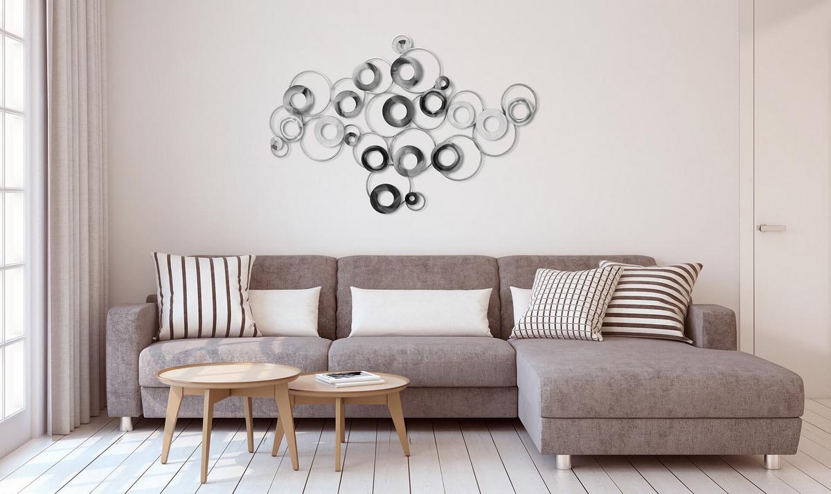 WANDDEKO Silber 129/84 cm - Silberfarben, Metall (3.3/84/4cm) - KUNSTLOFT