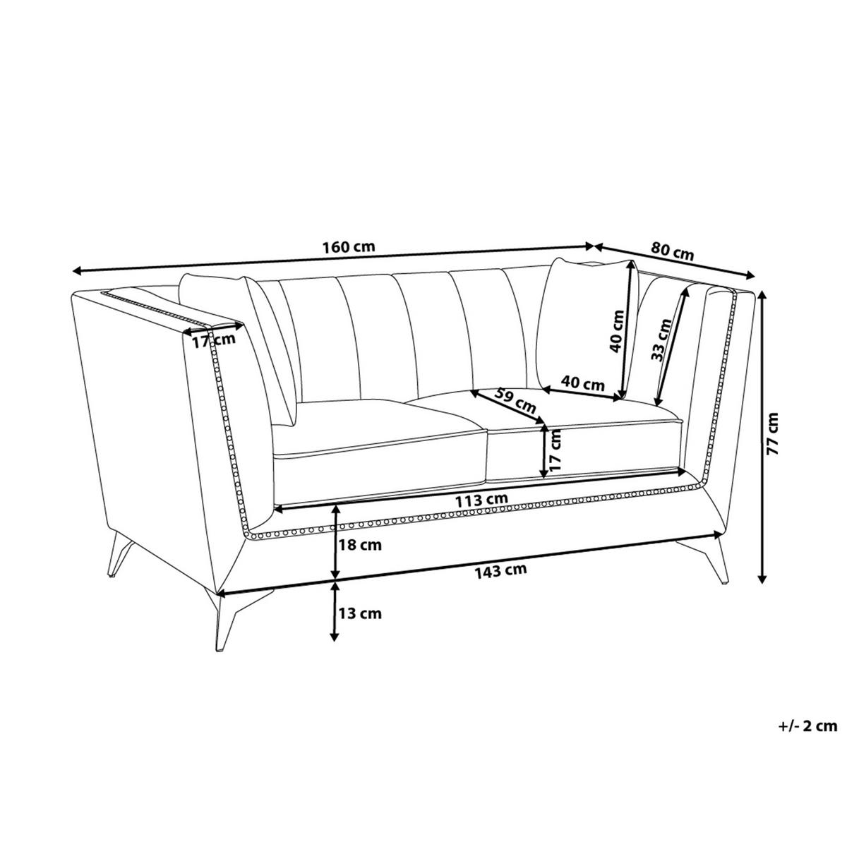 2-SITZER-SOFA Samtstoff Blau-Grün Gaula - Hellgrün, Textil (160/77/80cm) - Beliani
